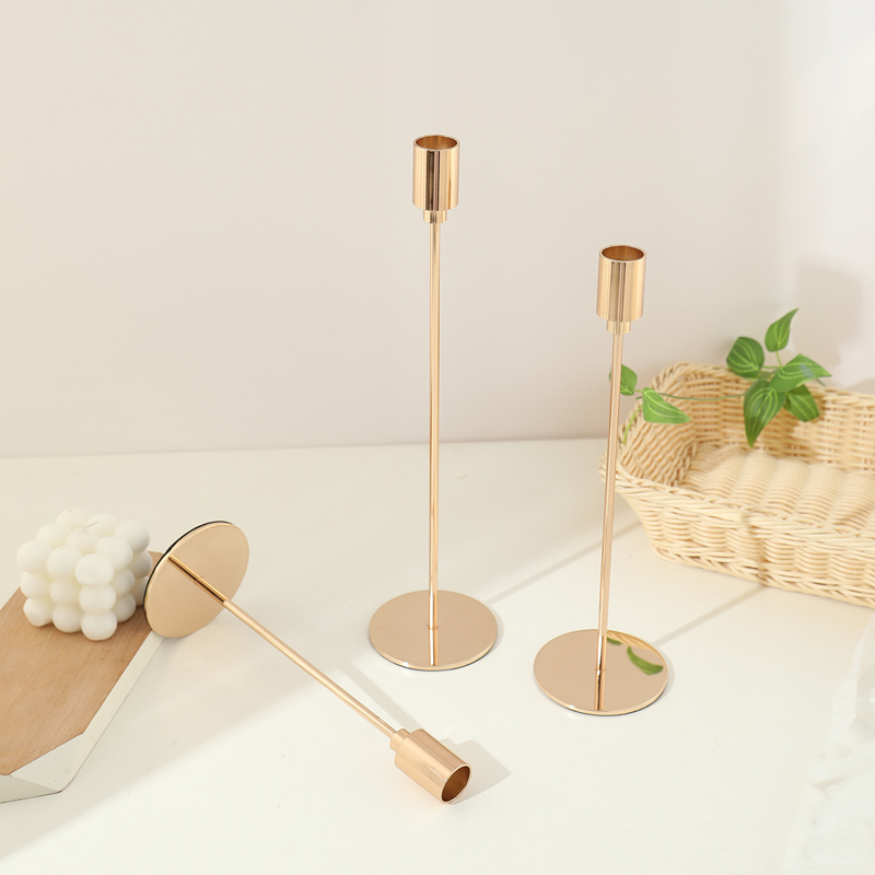 Ensemble de bougeoirs en métal de style européen, 3 pièces, chandelier doré Simple, décoration de mariage, de Bar, de fête, de salon, de maison