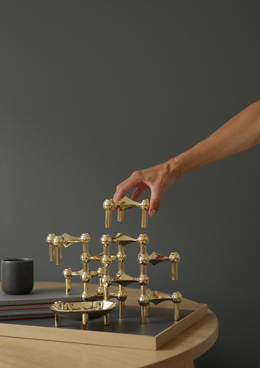 Bougeoir en métal doré