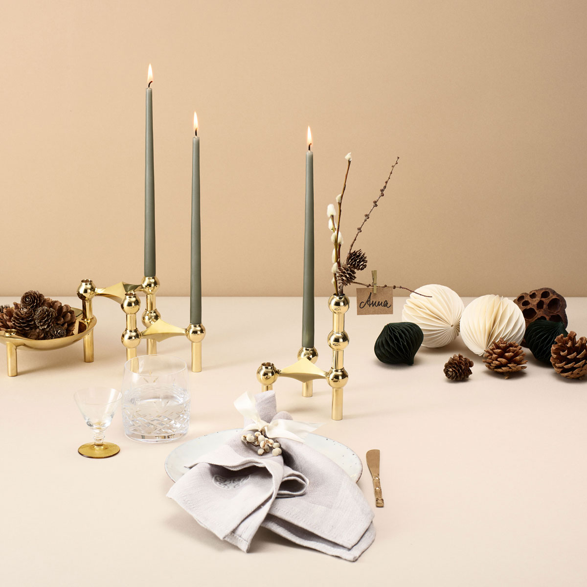 Bougeoir en métal doré
