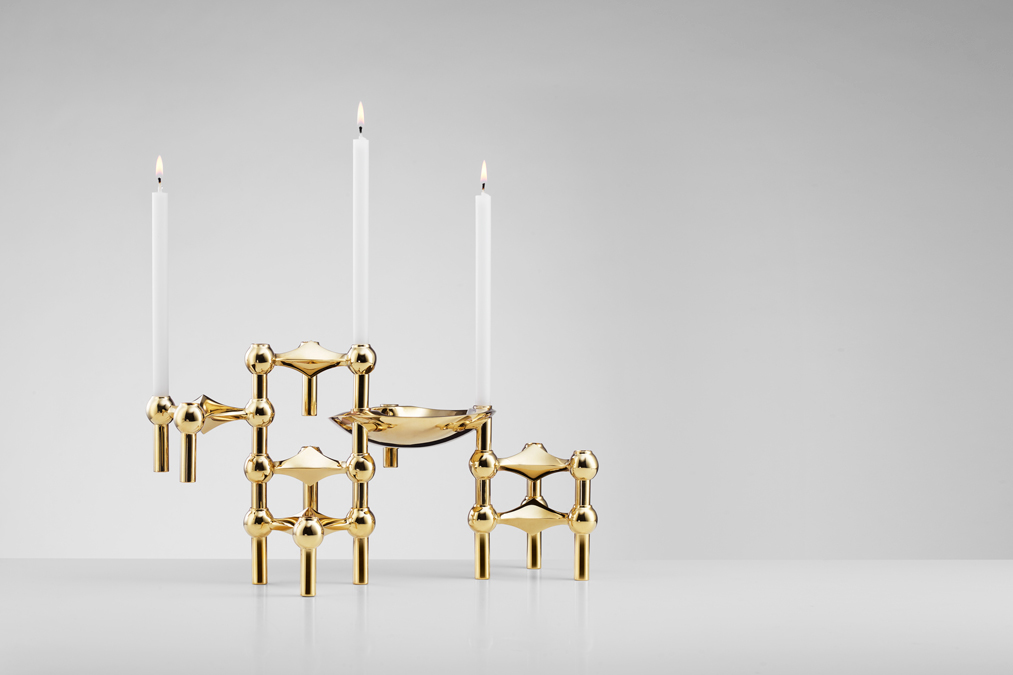 Bougeoir en métal doré