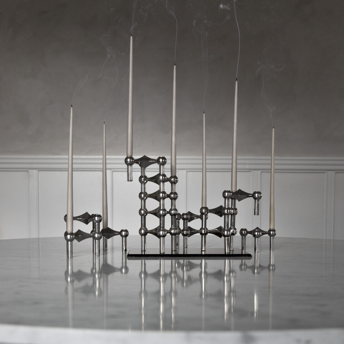 Bougeoir en métal doré